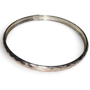 👏🏼🇲🇽Authentic Vintage Mexican 925 Sterling Silver Hammered Hinged Bracelet